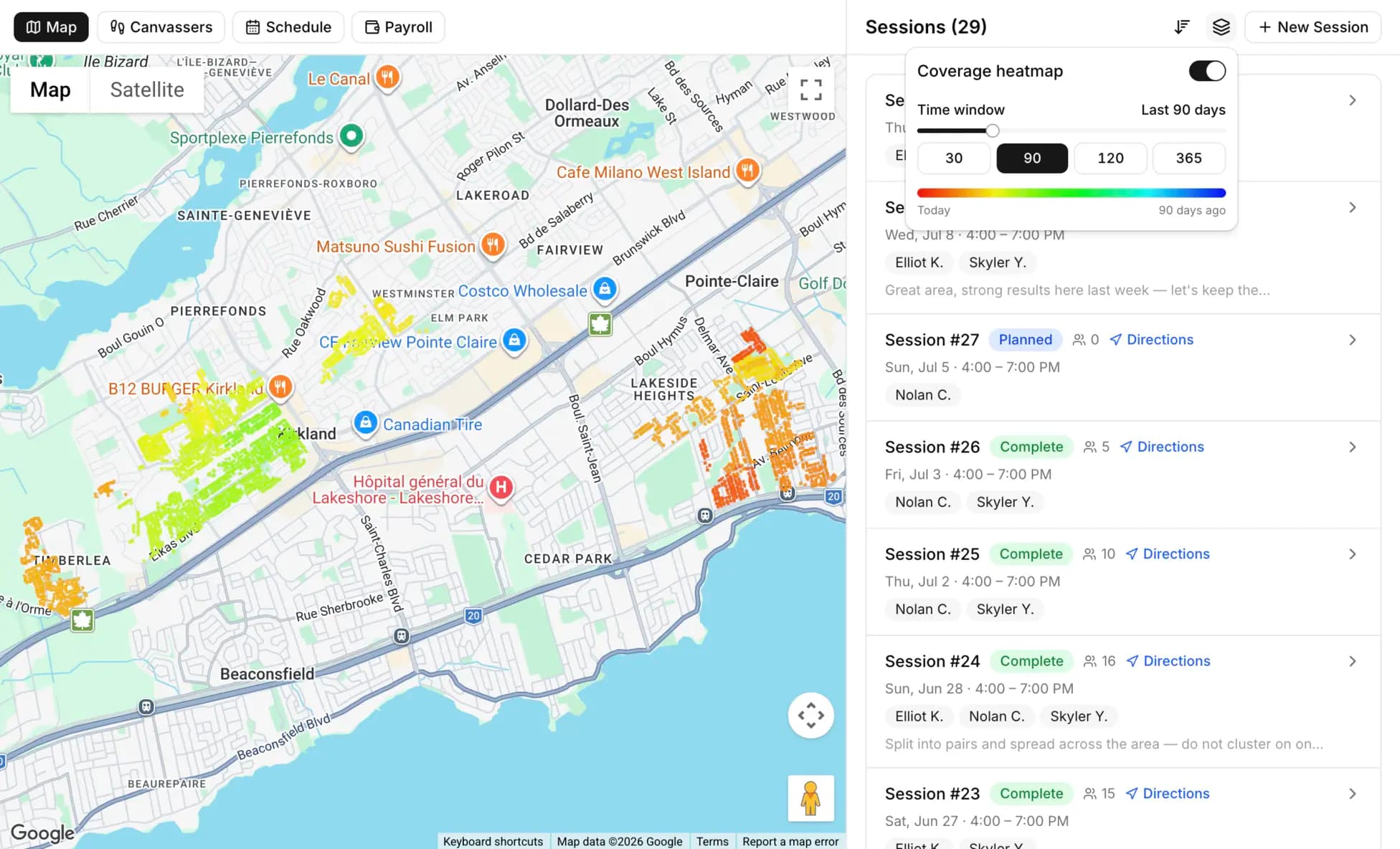 Coverage map